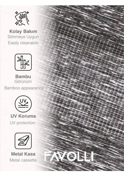 Koyu Gri Eco Bambu Stor Zebra Perde A+ Kalite , Dayanıklı Alüminyum Kasa