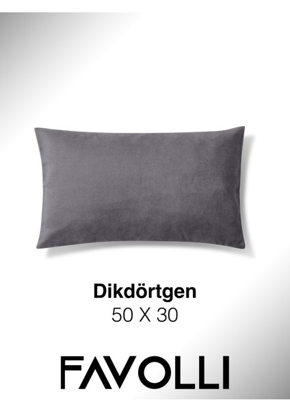 Kadife Dokulu Metalik Gümüş Kırlent Kılıfı Dream Serisi Punch Için Uygun Gizli FERMUAR50 x 30 cm