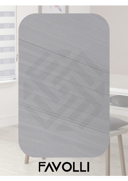 Geniş Pliseli Açık Gri Renk Zebra Perde Premium Dayanıklı Alüminyum Kasa
