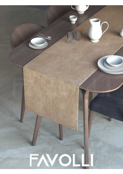 Sahra Beji Rengi Kadife Dokulu Runner Dream Series 40 x 140 fiyatları