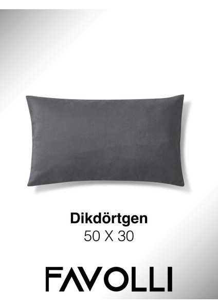 Kadife Dokulu Çakıl Rengi Kırlent Kılıfı Dream Serisi Punch Için Uygun Gizli FERMUAR50 x 30 cm