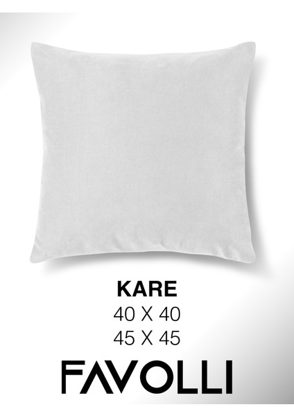 Kadife Dokulu Beyaz Renk Kırlent Kılıfı Dream Serisi Punch Için Uygun Gizli FERMUAR40 x 40 cm