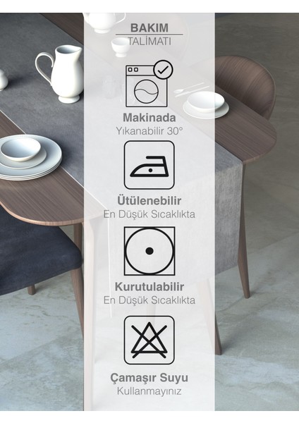 Gümüş Grisi Kadife Dokulu Runner Dream Series 40 x 140 fırsatları