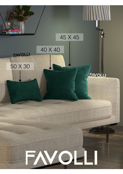 Kadife Dokulu Deniz Yeşili Kırlent Kılıfı Dream Serisi Punch Için Uygun Gizli FERMUAR45 x 45 cm fırsatları