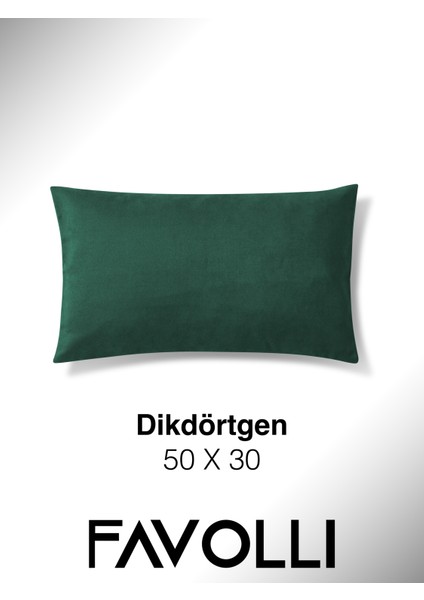 Kadife Dokulu Deniz Yeşili Kırlent Kılıfı Dream Serisi Punch Için Uygun Gizli FERMUAR45 x 45 cm