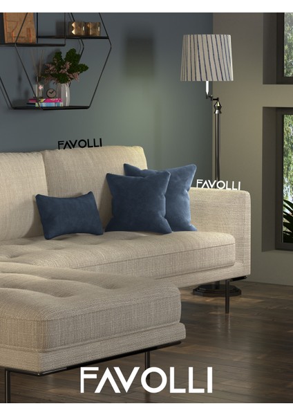 Kadife Dokulu Koyu Mavi Renk Kırlent Kılıfı Dream Serisi Punch Için Uygun Gizli FERMUAR45 x 45 cm