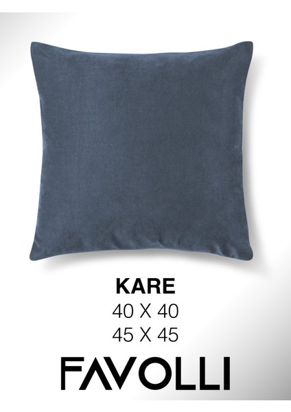 Kadife Dokulu Koyu Mavi Renk Kırlent Kılıfı Dream Serisi Punch Için Uygun Gizli FERMUAR45 x 45 cm