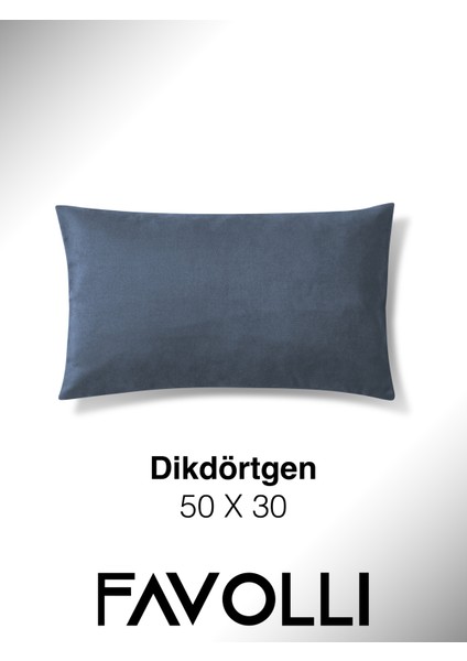 Kadife Dokulu Koyu Mavi Renk Kırlent Kılıfı Dream Serisi Punch Için Uygun Gizli FERMUAR45 x 45 cm
