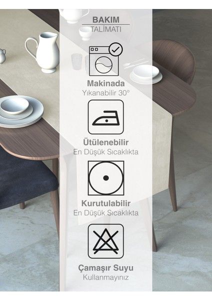 Ekru Renk Kadife Dokulu Runner Dream Series 40 x 140 fırsatları