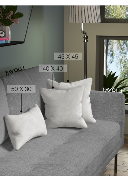 Kadife Dokulu Açık Gri Kırlent Kılıfı Dream Serisi Punch Için Uygun Gizli FERMUAR50 x 30 cm