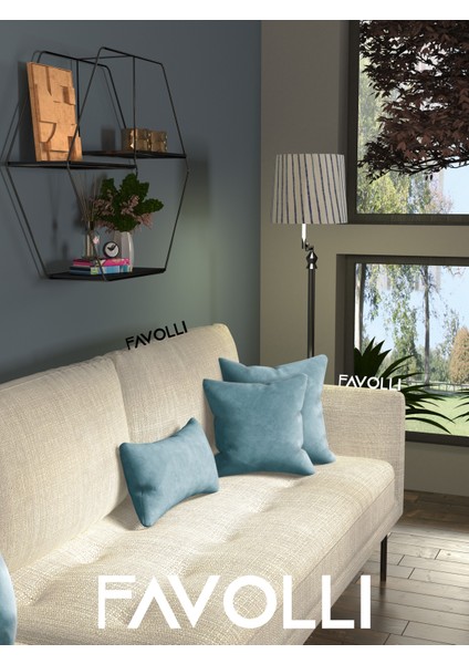 Kadife Dokulu Sis Mavisi Kırlent Kılıfı Dream Serisi Punch Için Uygun Gizli FERMUAR50 x 30 cm