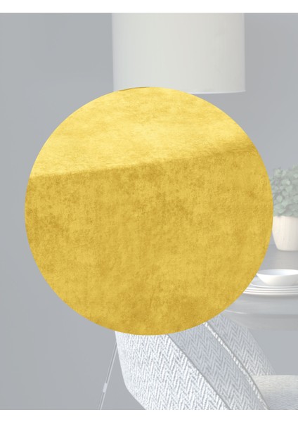 Kadife Efektli Hint Sarısı Rengi Aura Serisi Runner 40 x 140