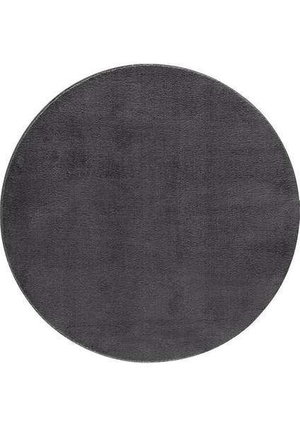 Antrasit Post Peluş Tavşan Tüyü Kaymaz Taban Makinede Yıkanabilir Toz Vermez Yuvarlak Halı Kilim indirimleri