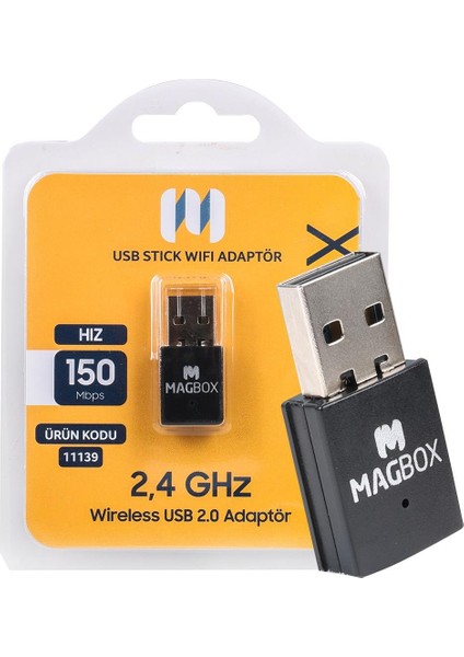 802.11N MİNİ 7601 CHİPSET 2.4GHZ 150 MBPS HD UYDU ALICI UYUMLU USB STİCK WİFİ ADAPTÖR