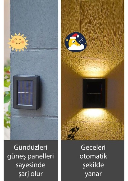 2'li Güneş Enerjili Su Geçirmez Solar LED Lamba