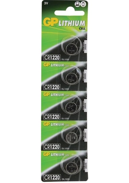 CR1220 3 VOLT LİTYUM PİL (5Lİ PAKET) * GPCR1220-C5