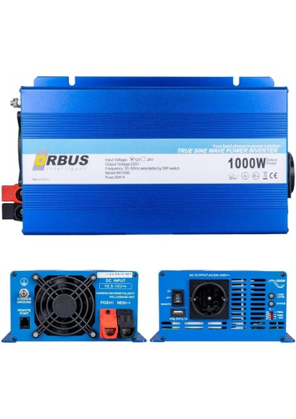 OTS1000W 12 Volt - 1000 Watt Tam Sınus Intellıgent Inverter