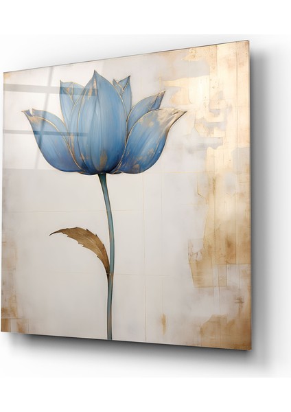 Mavı Çiçek Cam Tablo | , Dekoratif, Ofis, Mutfak fiyatları