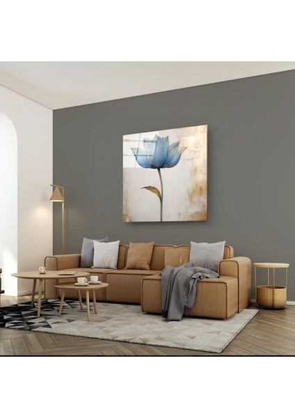 Mavı Çiçek Cam Tablo | , Dekoratif, Ofis, Mutfak fırsatları