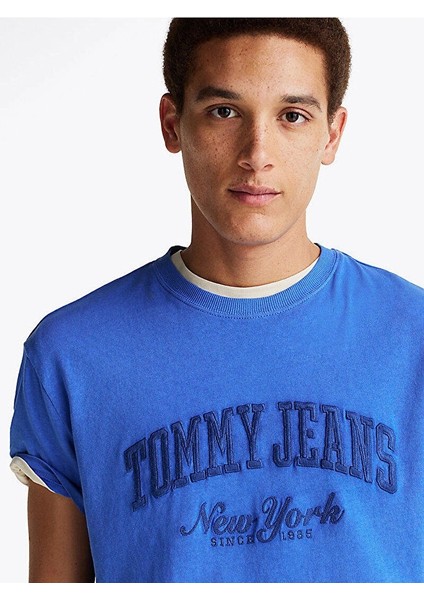 Erkek Tjm Reg Vintage Varsity T-Shirt Mavi indirimleri