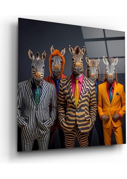 Zebra Adamlar Cam Tablo | , Dekoratif, Ofis, Mutfak