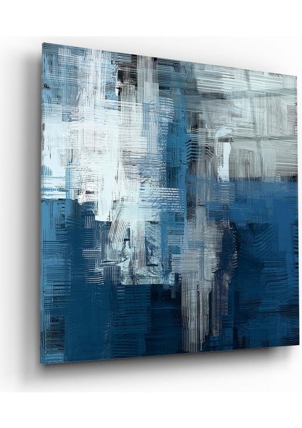 Soyut Mavi Cam Tablo | , Dekoratif, Ofis, Mutfak