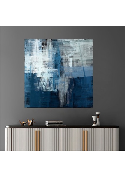 Soyut Mavi Cam Tablo | , Dekoratif, Ofis, Mutfak indirimleri