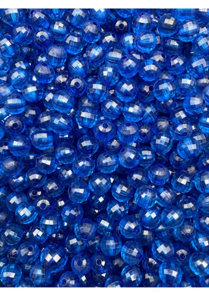 8mm Saks / Kpyu Mavi Akrilik Dünya Model Boncuk,takı Çanta Yapım Boncuğu (50GR,~200 Adet) fiyatları
