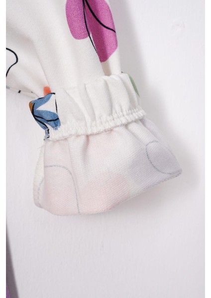 Çicek Baskılı Kapüşonlu Ispanyol Paça Açık Pudra Renk Kız Çocuk Pantolon Takım indirimleri