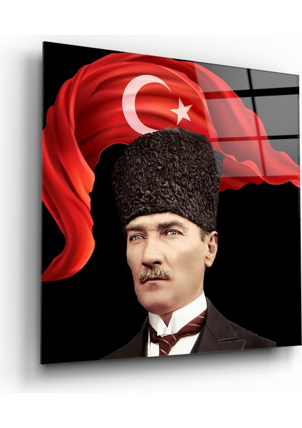 Atatürk ve Bayrak Cam Tablo | , Dekoratif, Ofis, Mutfak