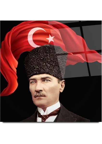 Atatürk ve Bayrak Cam Tablo | , Dekoratif, Ofis, Mutfak modelleri