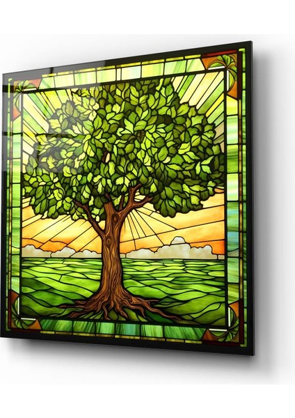 Vitray Görünümlü Hayat Ağacı Cam Tablo | , Dekoratif, Ofis, Mutfak fiyatları