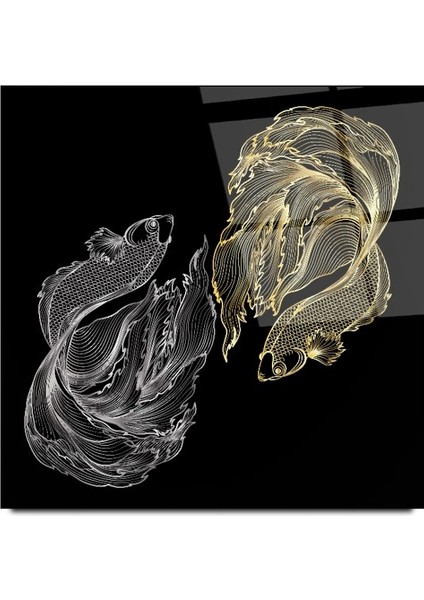 Balıklar Cam Tablo | , Dekoratif, Ofis, Mutfak modelleri