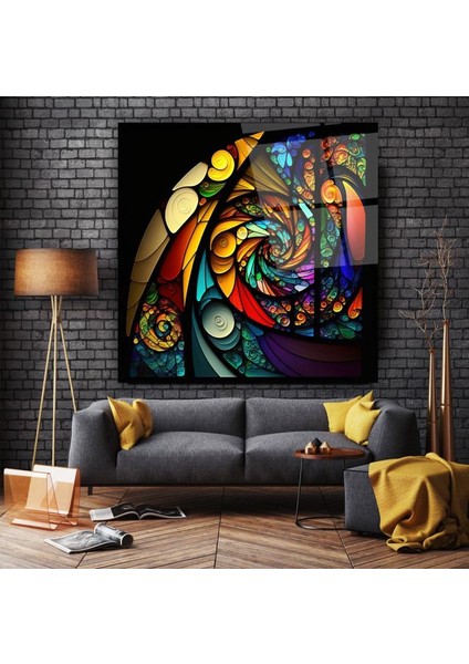 Soyut Vitray Cam Tablo | , Dekoratif, Ofis, Mutfak fırsatları