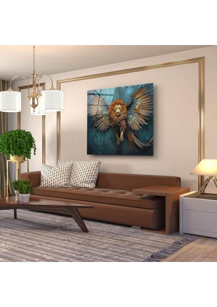 Kanatlı Aslan Cam Tablo | , Dekoratif, Ofis, Mutfak fırsatları