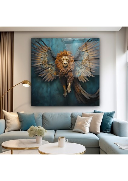 Kanatlı Aslan Cam Tablo | , Dekoratif, Ofis, Mutfak indirimleri
