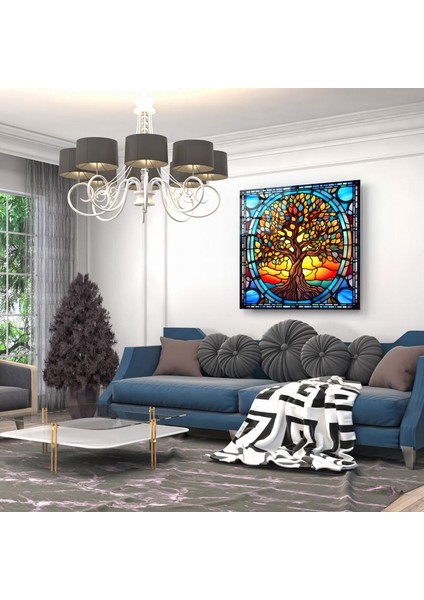 Vitray Görünümlü Hayat Ağacı Cam Tablo | , Dekoratif, Ofis, Mutfak fırsatları