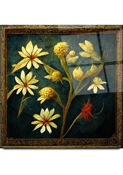 Çiçek Cam Tablo | , Dekoratif, Ofis, Mutfak modelleri