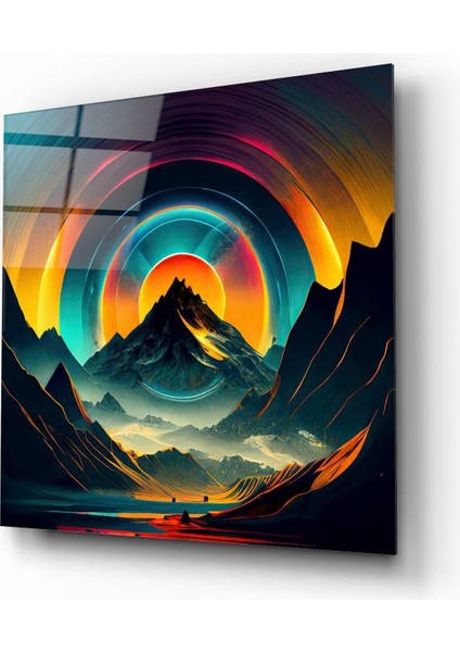 Renkli Dağ Cam Tablo | , Dekoratif, Ofis, Mutfak fiyatları