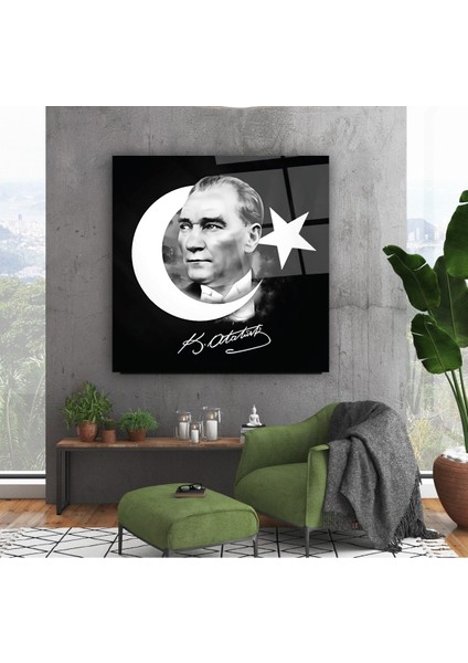 Atatürk Cam Tablo | , Dekoratif, Ofis, Mutfak indirimleri