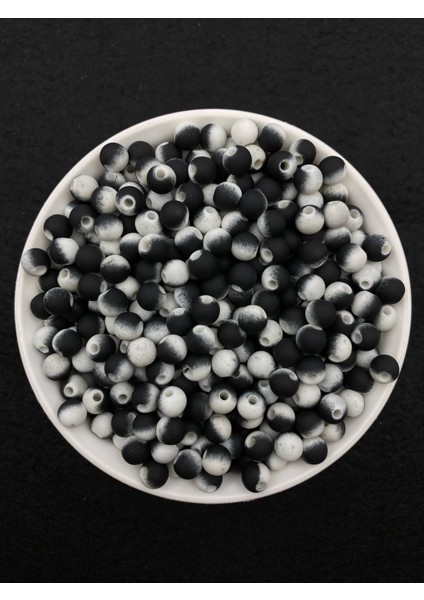 25GR 8mm Siyah Beyaz Boncuk 75 Adet modelleri