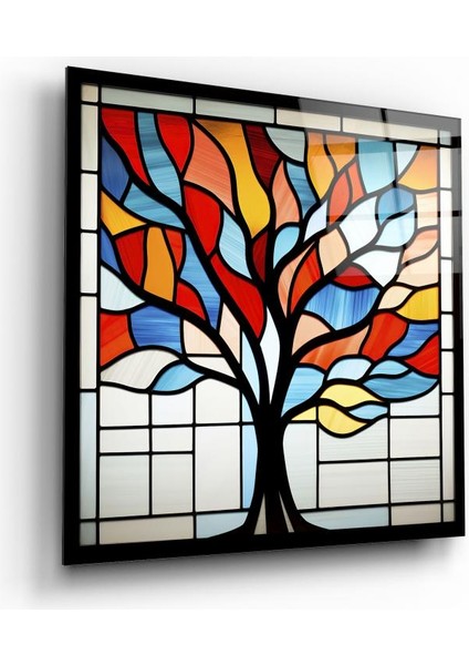 Hayat Ağacı Vitray Görünümü Cam Tablo | , Dekoratif, Ofis, Mutfak