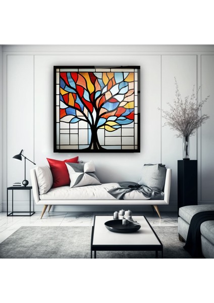 Hayat Ağacı Vitray Görünümü Cam Tablo | , Dekoratif, Ofis, Mutfak modelleri