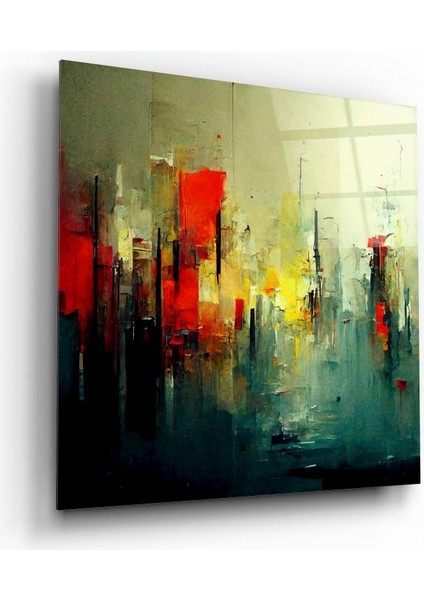 Soyut Renkli Cam Tablo | , Dekoratif, Ofis, Mutfak