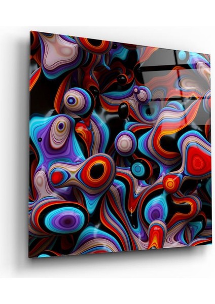 Renkli Soyut Cam Tablo | , Dekoratif, Ofis, Mutfak