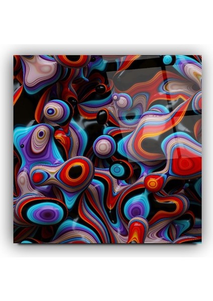 Renkli Soyut Cam Tablo | , Dekoratif, Ofis, Mutfak modelleri