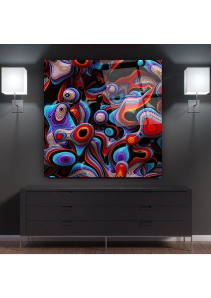 Renkli Soyut Cam Tablo | , Dekoratif, Ofis, Mutfak fırsatları