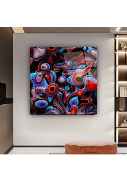 Renkli Soyut Cam Tablo | , Dekoratif, Ofis, Mutfak indirimleri