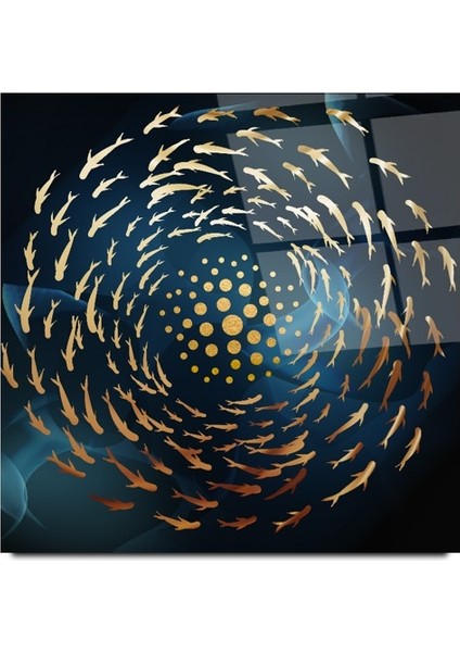 Balıkların Girdabı Cam Tablo | , Dekoratif, Ofis, Mutfak modelleri