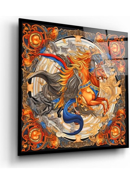 Hermes Atları Cam Tablo | , Dekoratif, Ofis, Mutfak